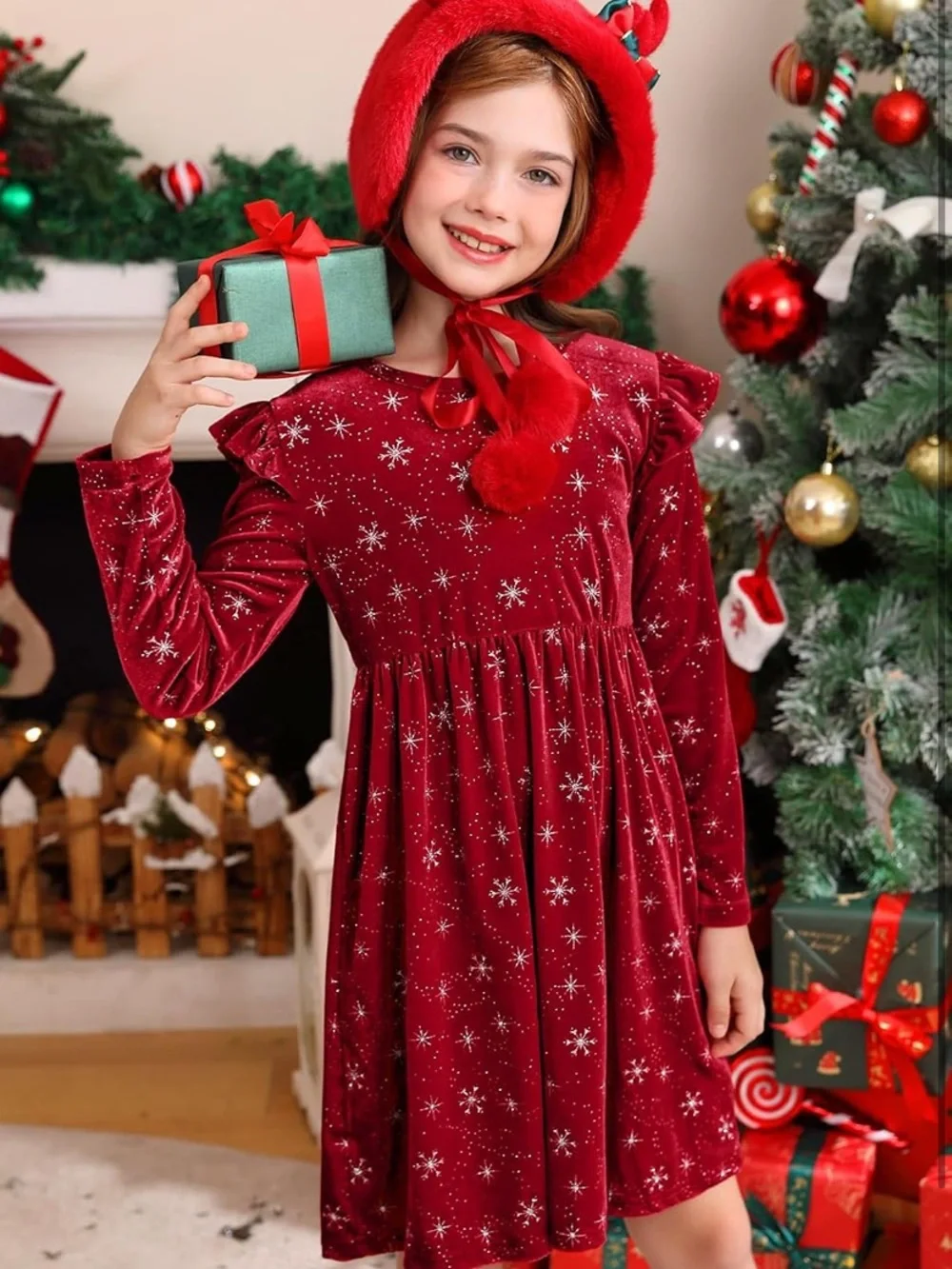 NWT‎ Velvet Snowflake Dress XL L77